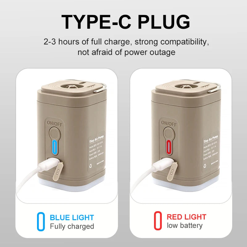 Pompe électrique portable 3-en-1 avec lampe