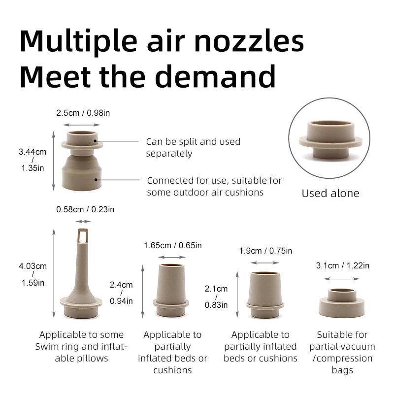 Pompe électrique portable 3-en-1 avec lampe