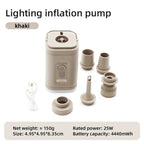 Pompe électrique portable 3-en-1 avec lampe