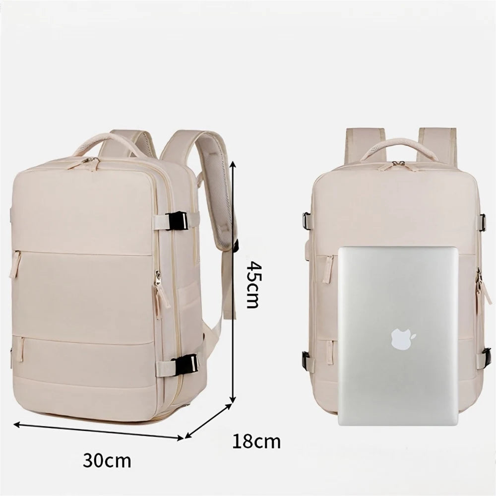Dimensions du sac crème : 45 × 30 × 18 cm, tolérance fournisseur ± 3 cm
