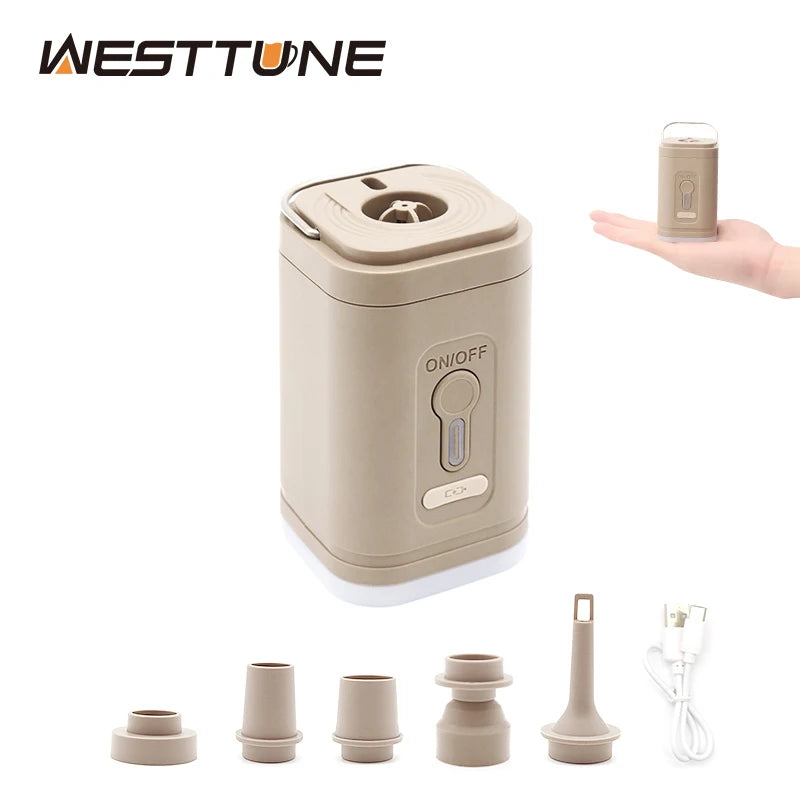 Pompe électrique portable 3-en-1 avec lampe