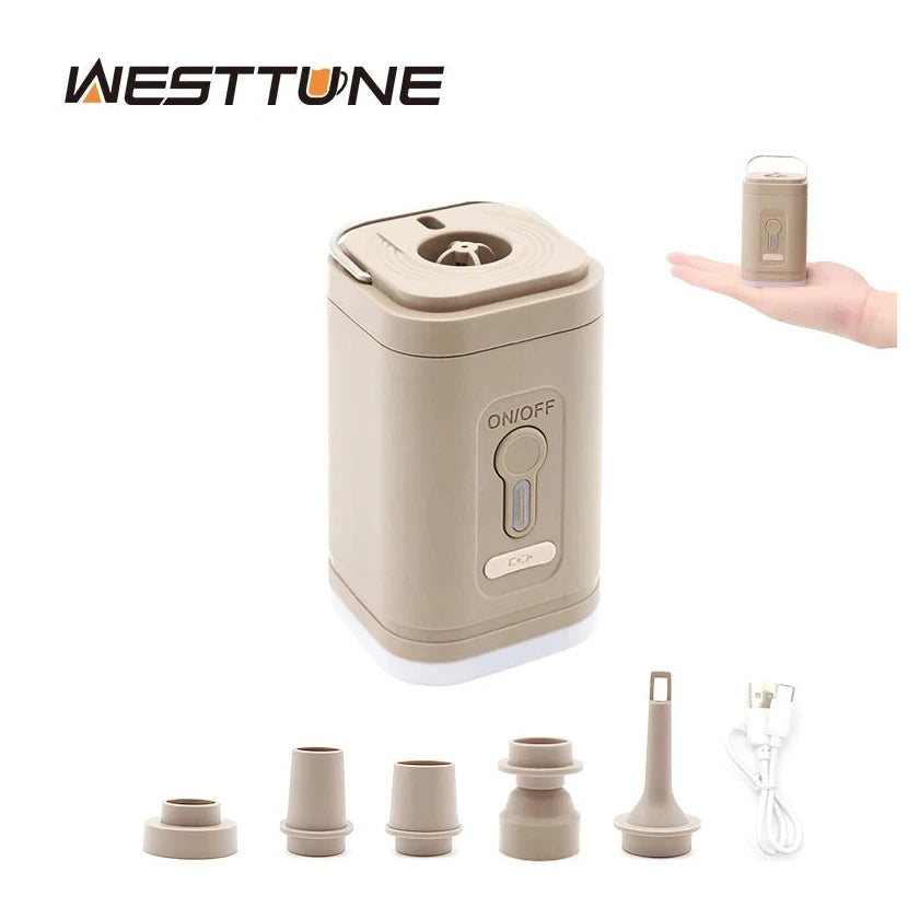 Pompe électrique portable 3-en-1 avec lampe
